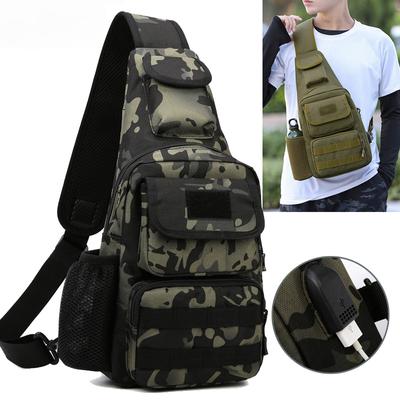 USB Brust Tasche Camping Rucksack Molle Tasche Taktische Messenger Taschen Gürtel Outdoor Jagd Sling Tasche Angeln Klettern