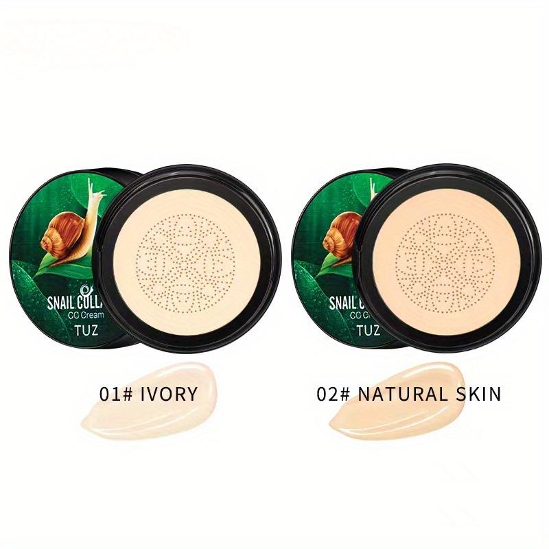 Snail Collagen CC Cream | Mushroom Head Cushion BB Foundation | Cover Blemish & Brightening | Waterproof and Long-lasting Oil Control & Hydrating