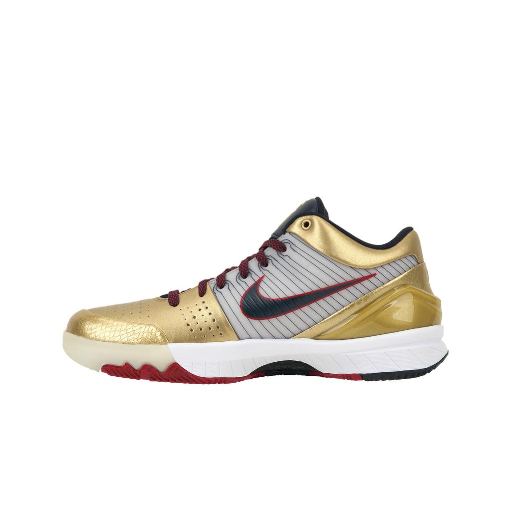 Nike Scarpe da Ginnastica Unisex Zoom Kobe 4 Protro Medaglia d'Oro 2024 Bianco Ossidiana Scuro Rosso Varsity FQ3544-100