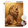 DIY Pearl Bead Art Canvas Lion Pattern Frameless Creative Craft Painting Kit for Relaxing Home Wall Decoration