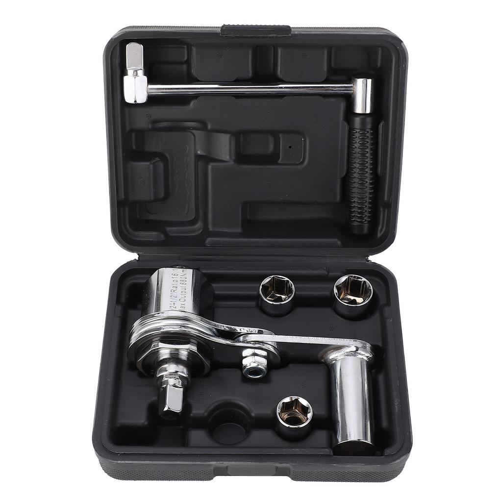 1 2in Torsion Multiplier Wrench Looseing Nuts 1:16 Gear Ratio Car Tire Nut Remover with 17mm 19mm 21mm Sockets for Car