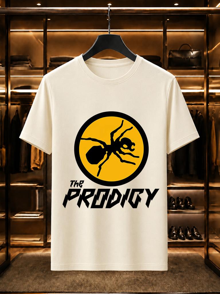 2026 New Cotton Tshirt Cartoon Ant Vintage Print Crew Neck Casual Short Sleeve