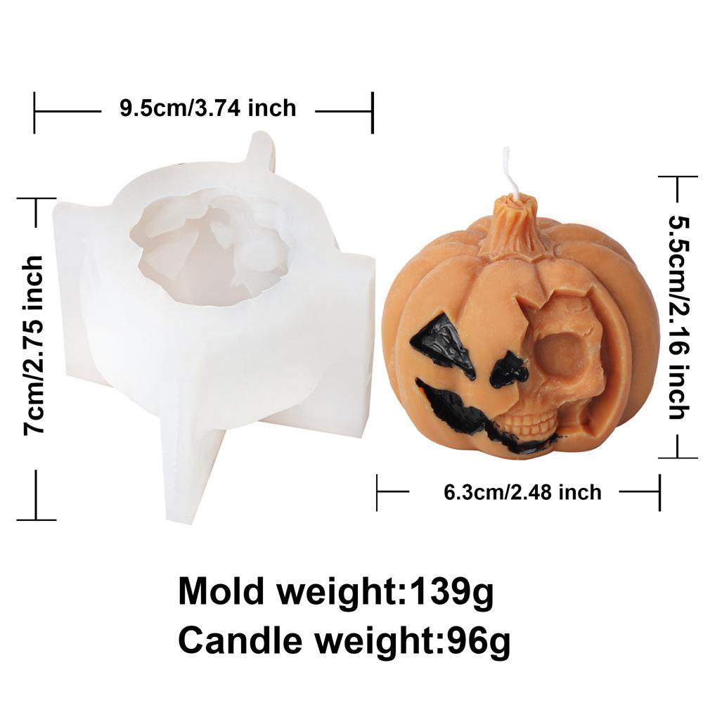 Halloween Gestapelte Kürbis Kerzenform DIY Handgemacht Böser Kürbis Totenkopf Pflanze Harz Gipsform Handwerk Party Dekoration