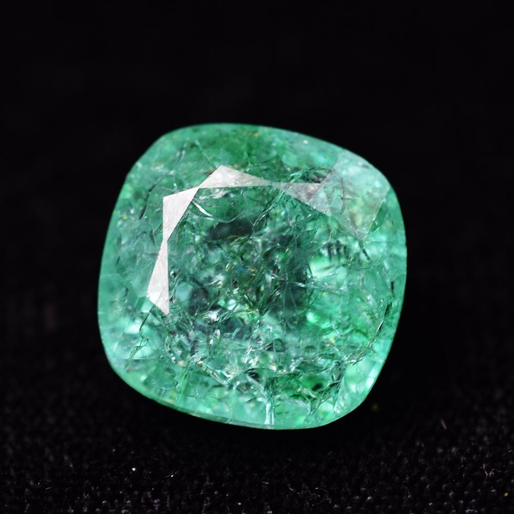 12.40 Ct Square Cushion Natural Green Emerald A++ Certified Loose Gemstone