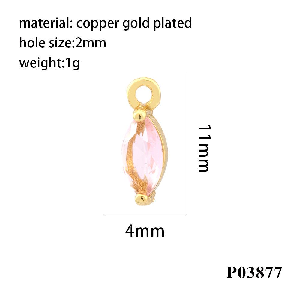 18K Gold-Plated Zircon Marquise Pendant DIY Jewelry Materials