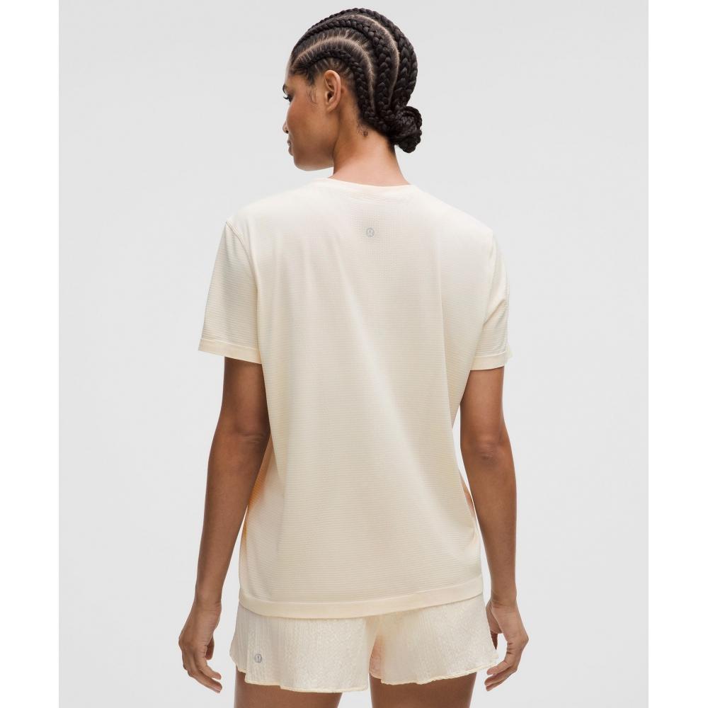 Lululemon Swiftly Relaxed Short Sleeve Shirt Hip Length  Updated Fit Light Ivory Light Ivory