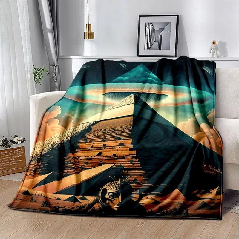 Egyptian Pyramid Famous Architecture Blanket,Soft Throw Blanket for Home Bedroom Bed Sofa Picnic Travel Rest Cover Blanket Kids