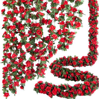 2,5 m Rose Künstliche Seide für Hochzeitsgirlande Gefälschte Pflanze Blumen Ranke Zuhause Zimmer Hochzeit Wandbehang Gartenbogen DIY Dekoration