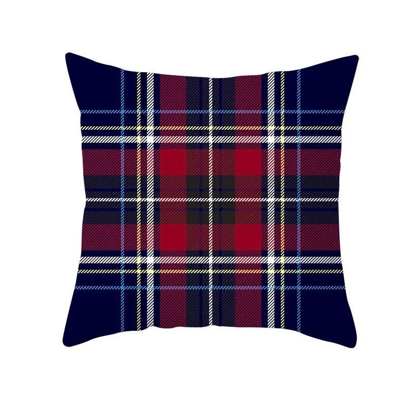 Classic Red Plaid Christmas Pillowcase Festive Home Decoration Gift Pillow Cushion Cover