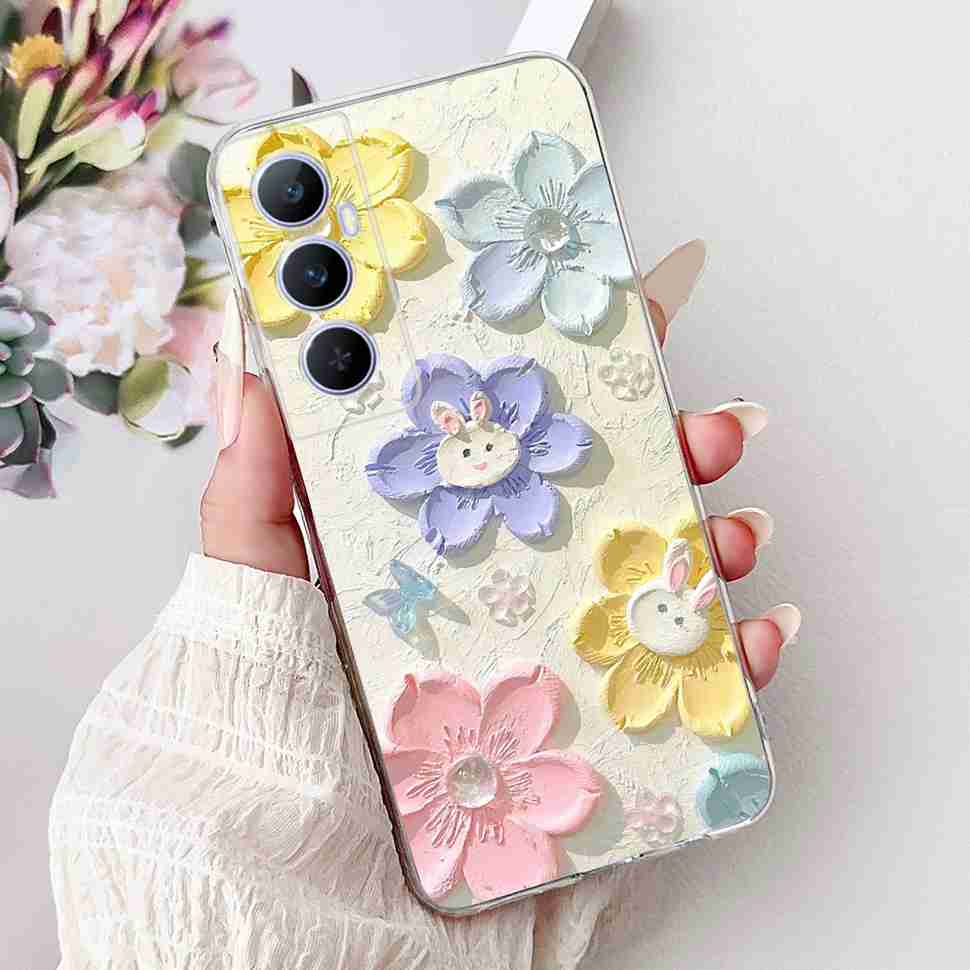 For Realme C65 Case Cute Cartoon Butterfly Cover Soft Silicone Phone Case Fundas For Realme C 65 C65 RealmeC65 4G Bumper