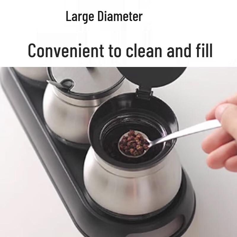 Modern Carbon Steel Tabletop Seasoning Set