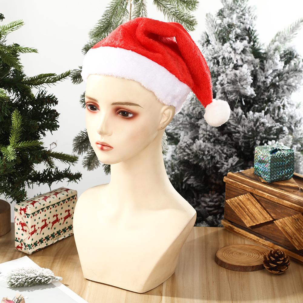 Christmas Party Decoration Supplies for Adults and Children. Universal Christmas Short-haired Plush Hats.