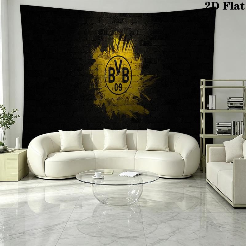 Borussia Dortmund Logo Tapestry Background Cloth Fashion Print Background Cloth Work Of Art Wall Covering Decoration