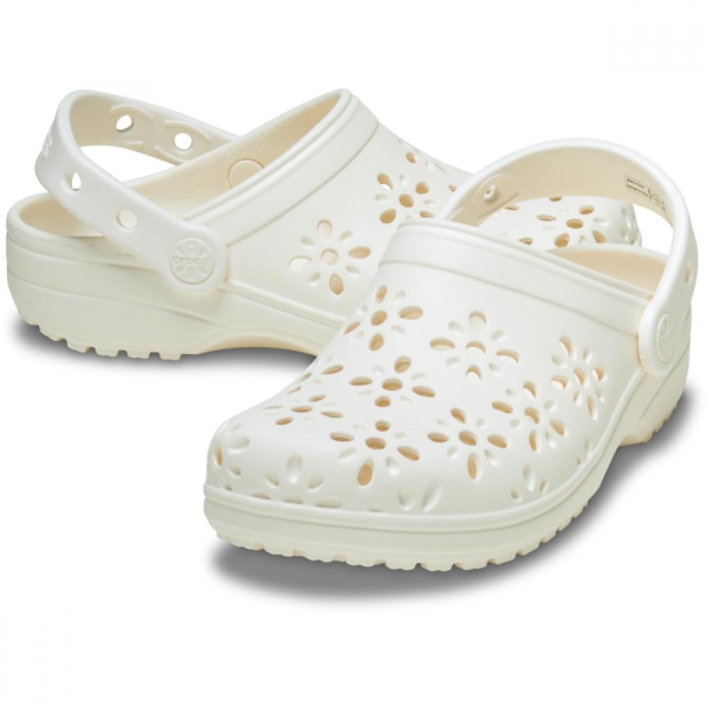 

Crocs Classic Floral Cut Out Clogs Kids Chalk 210943 0wv C11(175mm)