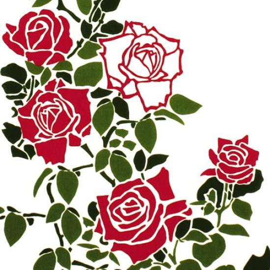 Dyeing Anbo Hand Towel In the Authentic Dyed Cotton Made In 35cm X 100cm "Roses Garden, Red" 100% Tokuoka, Japan,