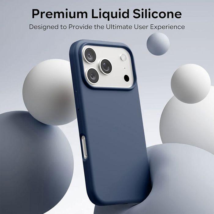 Coque pour iPhone 18 Pro Max, Protection Silicone Liquide Ultra Fine Antichoc - Bleu Marine