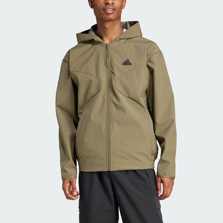 adidas CITY ESCAPE Jackets Men's Strata Olive Green Hooded Moderate Other IJ6091