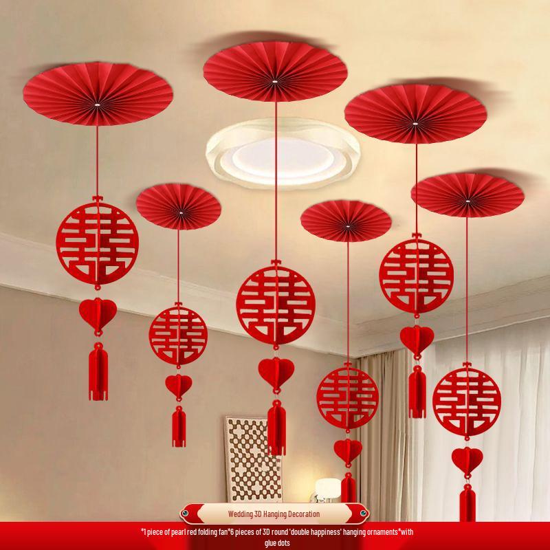 Double Happiness Flower Ornaments for Wedding Room or Ceiling Décor