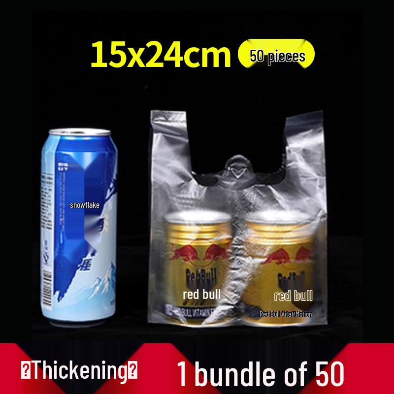 Transparent White Plastic Vest Bag for Food & Fruit Packaging - Disposable & Convenient for Takeaway & Supermarket Use