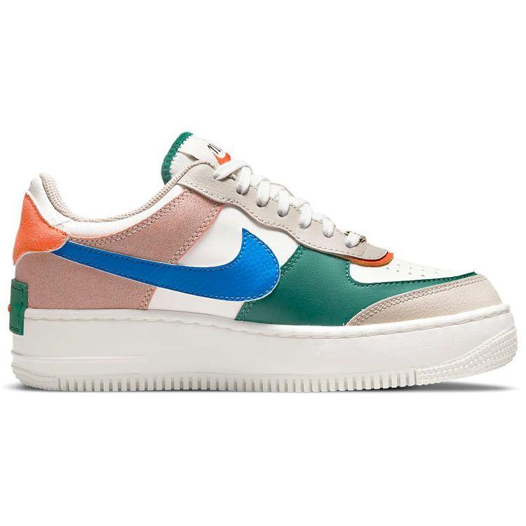 Nike  Air Force 1 Shadow Sail Signal Blue Green Women Sneakers White Green-Noise Cream CI0919-109