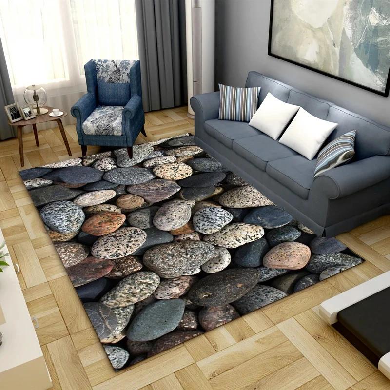 3D Cobblestone Pattern Carpet Bedroom Rug Alfombra Kids Area Rugs for Home Living Room Bedroom Decoration