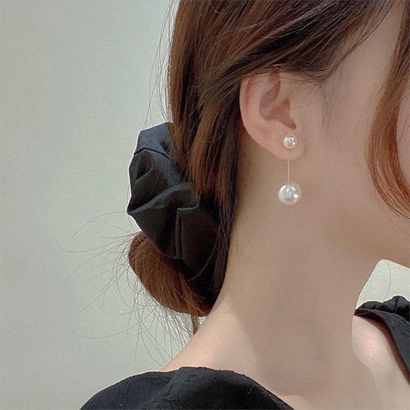 Large Retro 925 Pearl Earrings with Niche Ear Buckles for Women