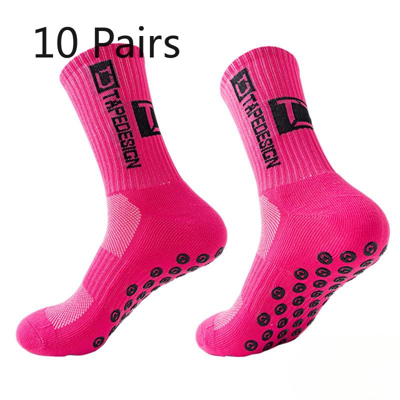 10 Pairs of Male Spring and Autumn Glue Non Skid Shock Towel Bottom Sports Basketball Football Socks
