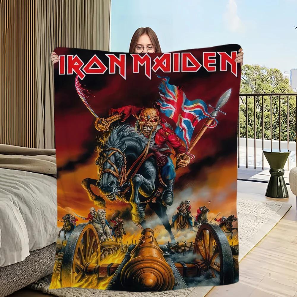 Kapela I-Iron M-Maidens Deka Šetrná k pokožce pohodlí teplá měkká plyšová deka vhodná pohovka obývací pokoj kancelář ložnice