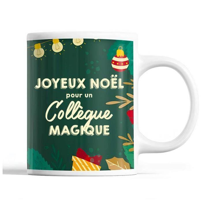 Mug - Noël - Collègue - Céramique - Vert - 325 ml - Lave-vaisselle et Micro-onde