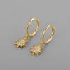 925 Sterling Silver Circle Earrings For Women Trendy Sun Zircon Tassel Earring Jewelry Prevent Allergy Party Accessories G