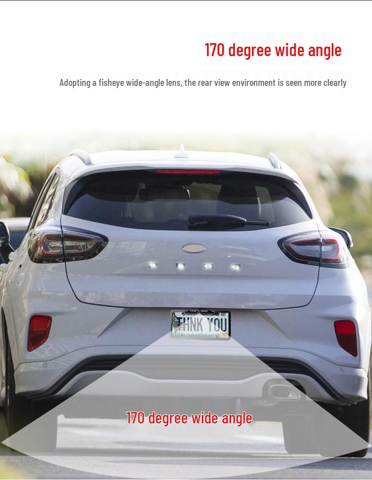 High-Definition Night Vision Reversing Camera with Waterproof AHD & Long License Plate Frame