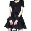 Menhera Short Gothic Summer Stylish [LAVASEON] Clothing, Gothic, Women's, Lolita, Elastic, Cute, Landmine-Style, Ruffled, Tiered, Thin, A-Line,