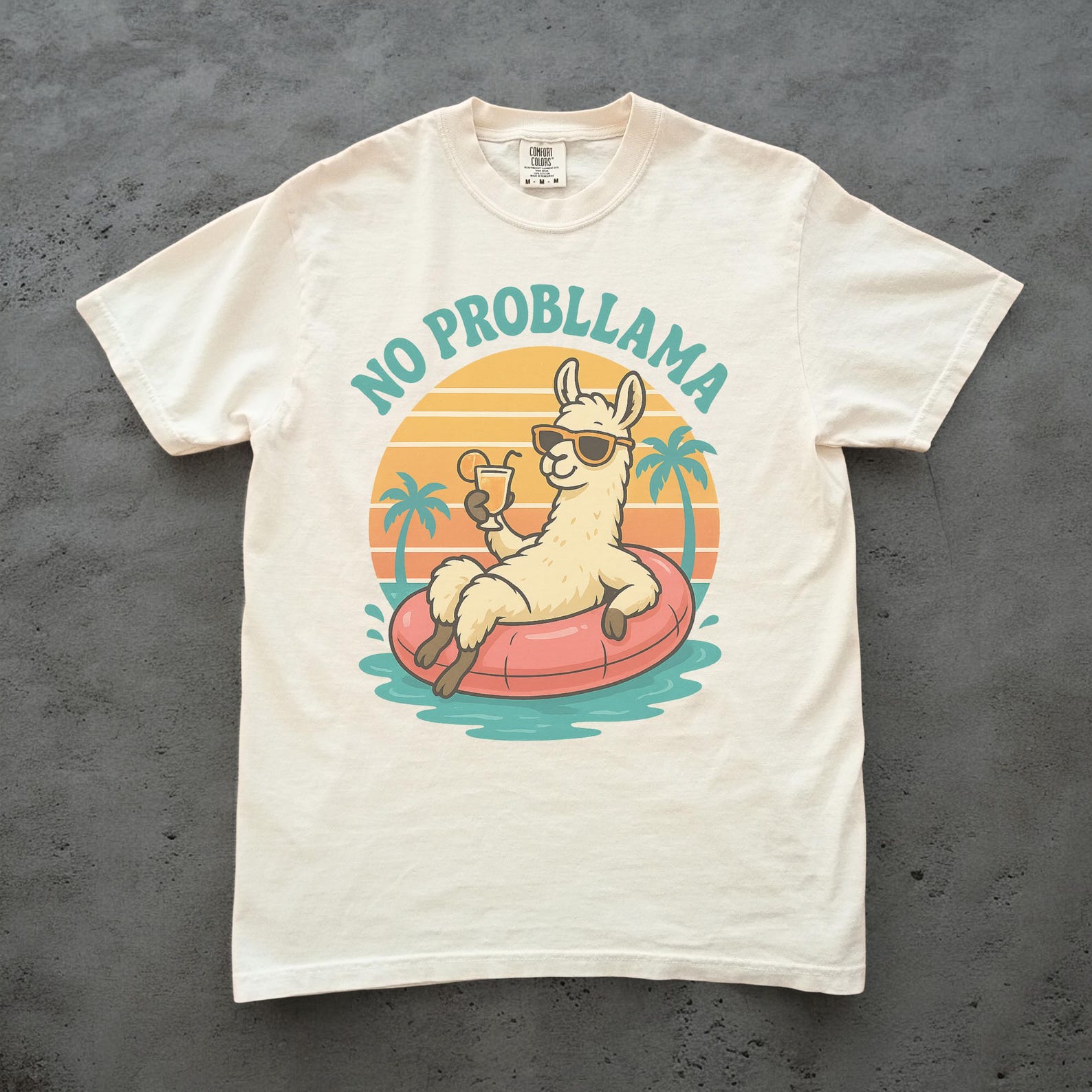 No Probllama Shirt, Funny Llama Graphic Tee, Vacation Animal T shirt Chill Summer Comfort Colors Unisex Shirt Punny Llama Lover Gift Her Him 4XL