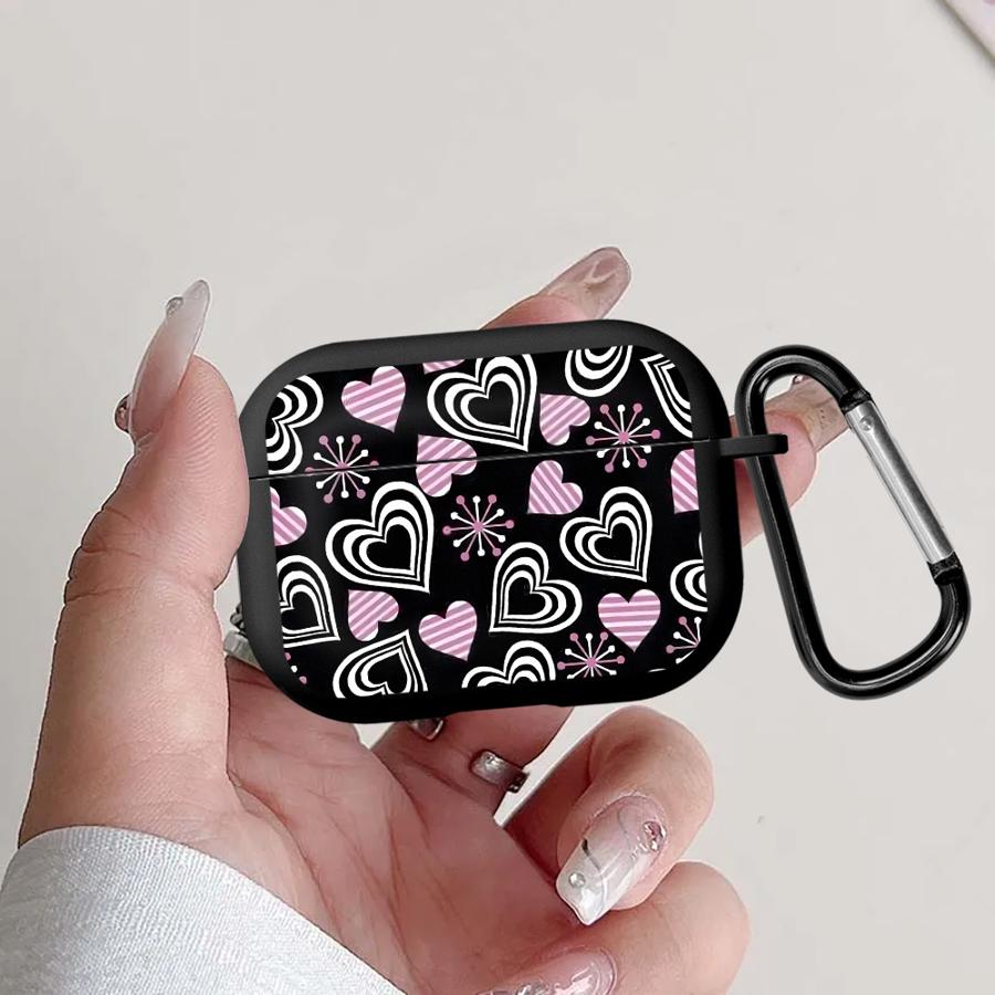 

Case For Airpods Pro Pro2 4 2 Pro3 1 3 Earphone Cases Cover Pink Heart Print Airpods 4
