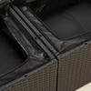 2 Seater Garden Sofa with Cushions Black Poly Rattan