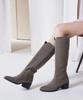 Cesti Suede Western Long Boots (Khaki)