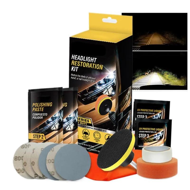 Safe Car Headlight Restoration Kit Comprehensive Headlight Lens Repair Kit for Enhanced Visibility