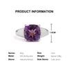 Klassisches Design 925 Sterlingsilber Damenring Natürlicher Kissen 10,0 mm Brasilien Amethyst Echtschmuck für Festival Geburtstagsgeschenke