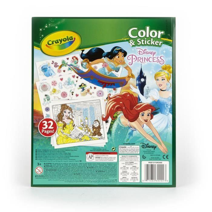 Crayola - Album coloriage & autocollants Princesses - Disney