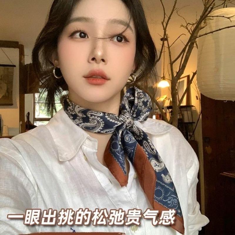 Small square scarf silk scarf men's neck protection scarf professional wear with shirt thin scarf 70x70 scarf