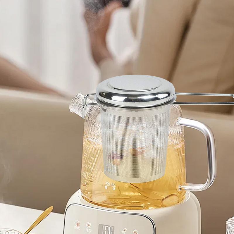 Tea Infuser Drinks Strainer With Handle Fine Mesh Tea Infuser With Lid And Handle For Camping Travel Home Workplace Cafe