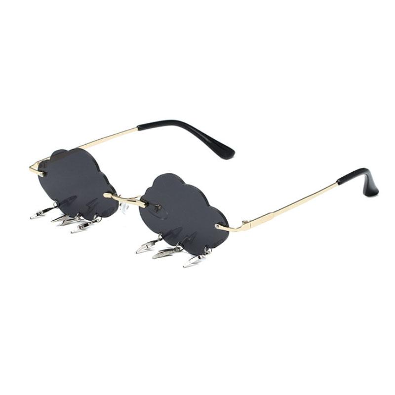 Vintage Clouds Tassel Ladies Sunglasses Steampunk Rimless UV400 Women's Fashion Shades