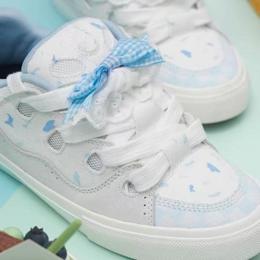 Niche design blueberry cake color scheme bread shoes high value small fragrant casual shoes