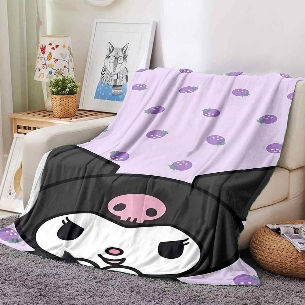 

1 шт. Плед Kuromi, Berries, легкий фланелевый плед для дивана, кровати, путешествий, кемпинга, гостиной, 1106L 80cmx120cm(31inx47in)