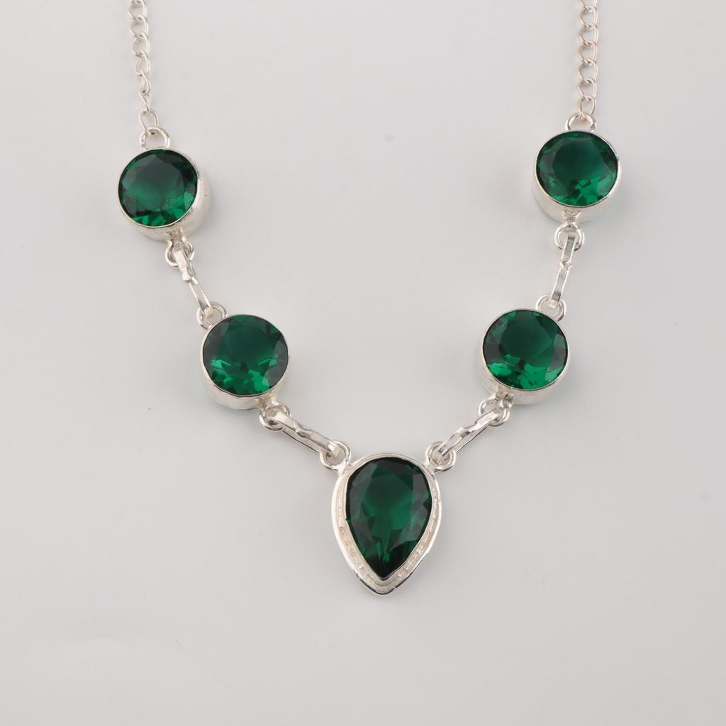 Chrome Diopside Gemstone 925 Sterling Silver Handmade Jewelry Partywear 16-18" For Wife RN-3-15