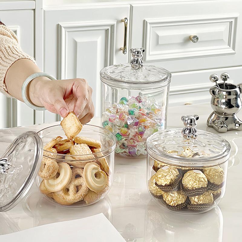 Cute Bear Food Container Kitchen Grains Storage Jar Tea Coffee Beans Airtight Jar Candy Nuts Storage Box Tea Spices Bottles
