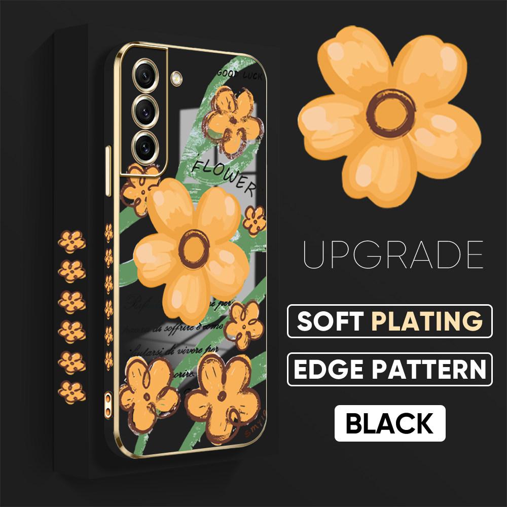 Colorful Printing Patterns Square Edge Pattern Casing Plated Phone Shell Luxury Plating Soft Phone Case for iPhone Motorola Moto OnePlus Samsung