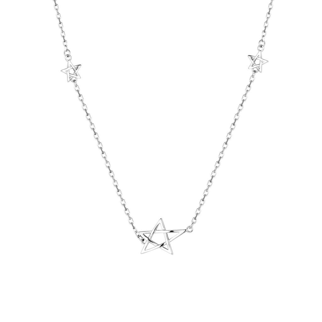 Hollow Star Necklace Five-pointed Star Super Fairy Fresh Clavicle Chain New Year Versatile