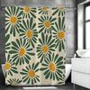 Floral Print Shower Curtain, Polyester Shower Curtain Set with 12 Hooks for Bathroom Rustic Farmhouse Style