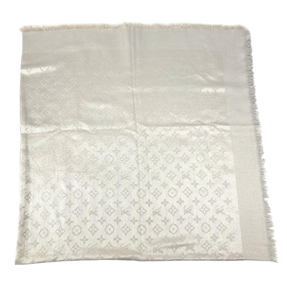 Louis Vuitton M71336 Monogram Shawl Fringe Scarf Stole Large Size Shawl Beige